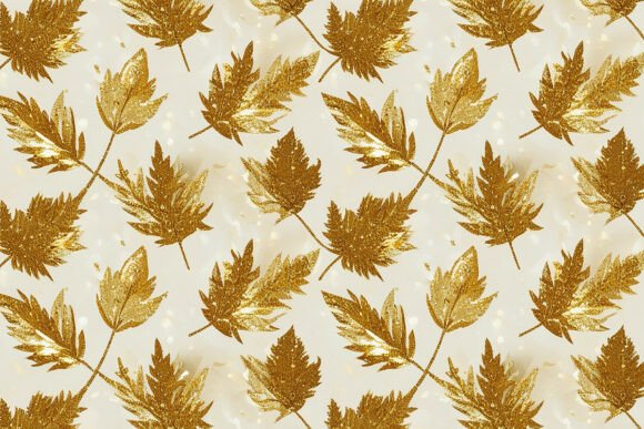 Download Gold Leaves Seamless Pattern Background - Premium Bundle