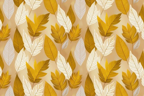 Download Gold Leaves Seamless Pattern Background - Premium Resources